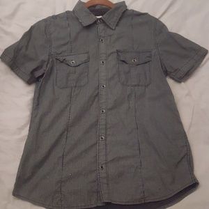 Gray and black button up